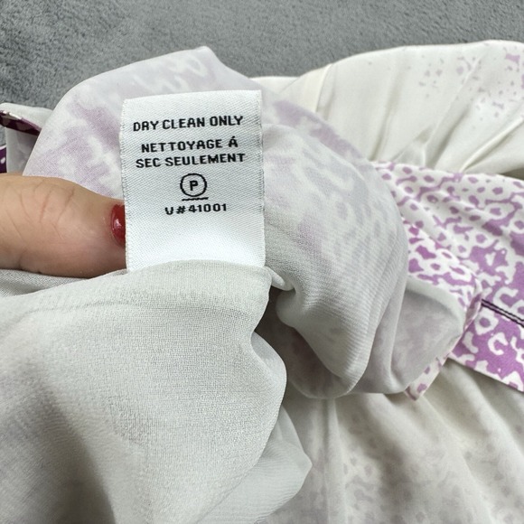 Diane Von Furstenberg‎ Womens Jumpsuit Size 8 Silk Purple Unique Pockets Spotted - Picture 12 of 14